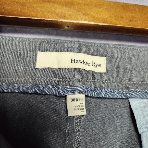 Hawker Rye Shorts Mens 38 Heather Stretch Casual Chino Pockets 11 Inseam Classic - Picture 3 of 13